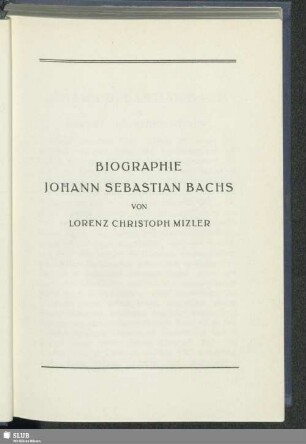 Biographie Johann Sebastian Bach