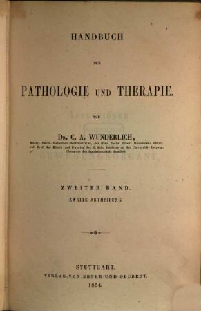 Handbuch der Pathologie und Therapie. 2,2