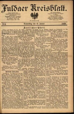 Ausgabe vom Donnerstag, den 13. Januar 1898.