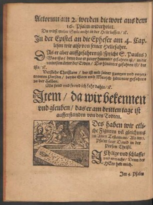 Item/ da wir bekennen und gleuben/ das er am dritten tage ist aufferstanden von den Todten.