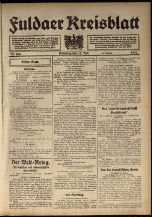 Ausgabe vom Samstag, den 15. Juli 1916.