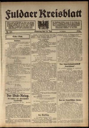 Ausgabe vom Samstag, den 15. Juli 1916.