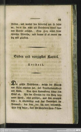 Sieben und vierzigstes Kapitel. Urtheil