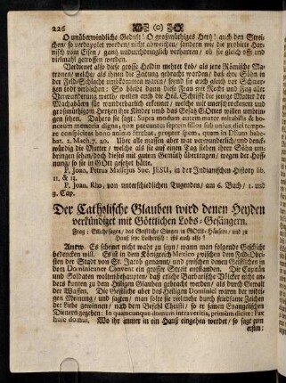 226-237, Der Catholische Glauben wird denen Heyden ...; ...