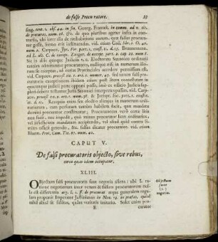 Caput V. De falsi procuratoris objecto, sive rebus circa quas idem occupatur.