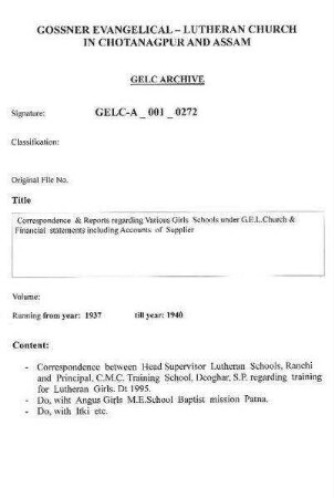 Correspondence of Teachers Training