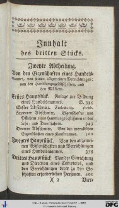 Innhalt des dritten Stücks.