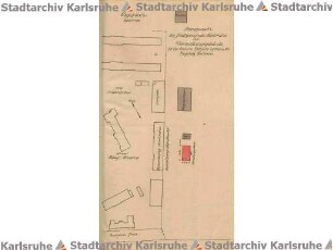 Beichel, Friedrich. Flugplatz Karlsruhe. Verwaltungsgebäude und Flugzeughalle. Baugesuch der Stadt Karlsruhe zum Bau eines Verwaltungsgebäudes für die Badisch-Pfälzische Lufthansa A.G., Flugplatz Karlsruhe