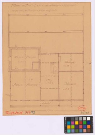 Nußdorf am Inn (Landkreis Rosenheim): Hof Maier (er- oder umgebaut 1646). Haupthaus (Teil-Grundriss)