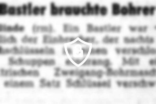 Bastler brauchte Bohrer