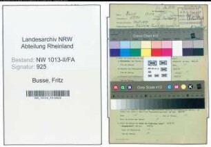 Entnazifizierung Fritz Busse , geb. 18.03.1909 (Fahrer)