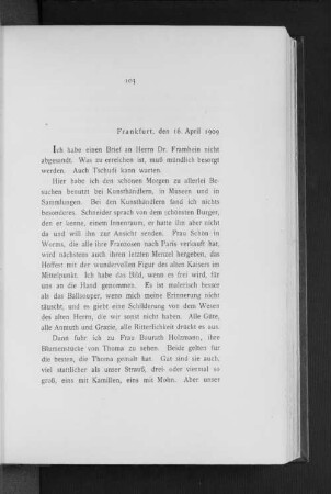 Frankfurt, den 16. April 1909