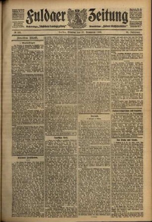 Zweite Ausgabe vom Dienstag, den 23. November 1909.