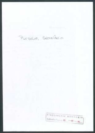 Kunsthalle Mannheim: Pursche, Ida, Schriftwechsel mit Wichert