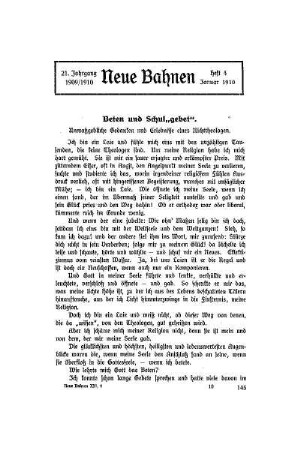 Beten und Schul"gebet"