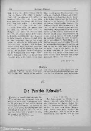 Die Parochie Röhrsdorf