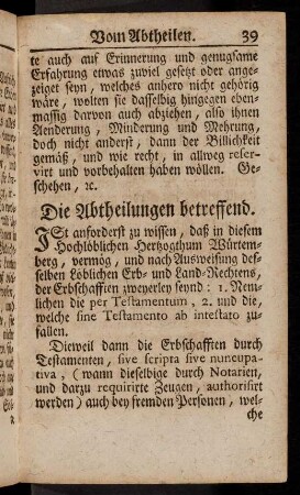 39-59, Die Abtheilungen betreffend.