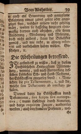 39-59, Die Abtheilungen betreffend.