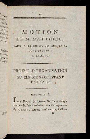17-22, Motion de M. Matthieu