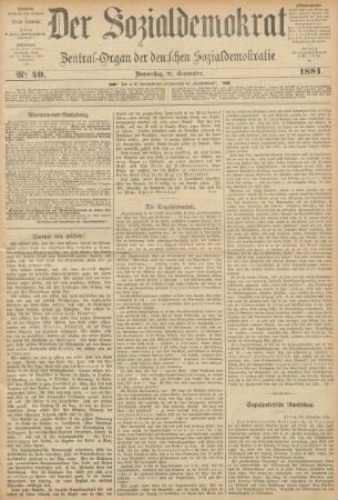 No 40. Donnerstag, 29. September. 1881.