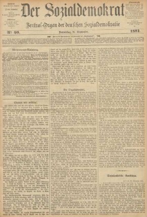 No 40. Donnerstag, 29. September. 1881.