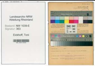 Entnazifizierung Toni Eickhoff , geb. 07.04.1921 (Verkaeuferin)