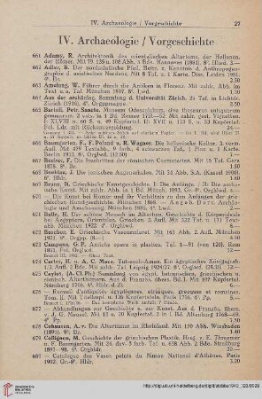 IV. Archaeologie / Vorgeschichte (Nr. 661 - 749)