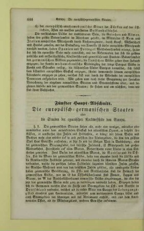 Fünfter Haupt - Abschnitt. Die europäisch - germanischen Staaten
