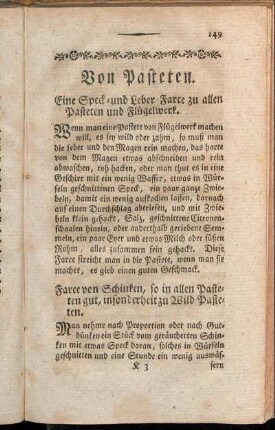 Von Pasteten.