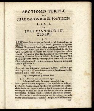 Sectionis Tertiæ. De Jure Canonico Et Pontificio.