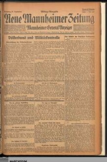 Neue Mannheimer Zeitung : NMZ : Mannheimer Neues Tageblatt, Mittag-Ausgabe