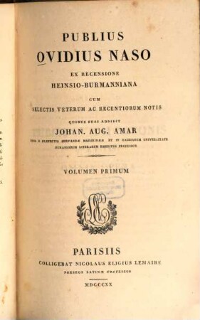 Publius Ovidius Naso, 1. [Epistolae]