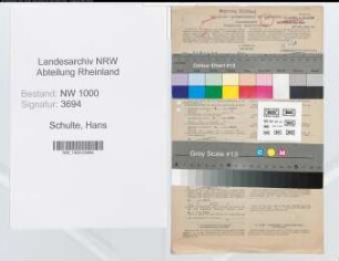 Entnazifizierung Hans Schulte, geb. 26.02.1905 (Kassenangest.)