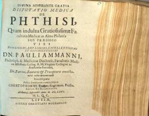 Disputatio Medica De Phthisi