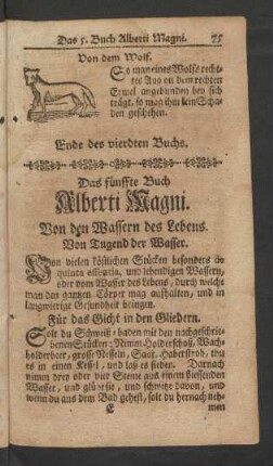 Das fünffte Buch Alberti Magni.