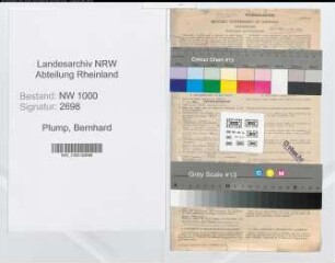 Entnazifizierung Bernhard Plump, geb. 21.08.1904 (Verw.Beamter)