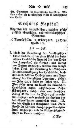 Sechstes Kapitul. Regenten des luitpoldischen, nachher pfalzgraeflich scheyrischen, und wittelsbachischen Stammes