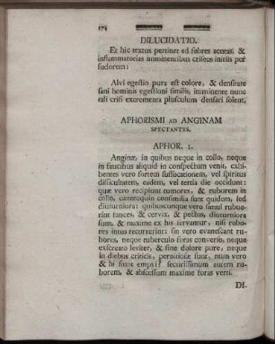 Aphorismi ad Anginam Spectantes.