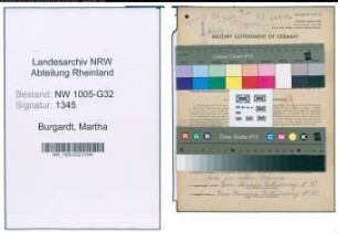 Entnazifizierung Martha Burgardt , geb. 15.07.1911 ()