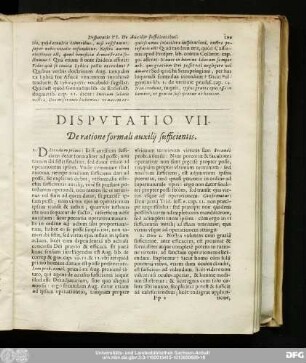 Disputatio VII. De ratione formali auxilii sufficientis.
