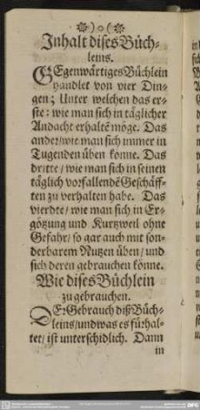 Inhalt dises Büchleins