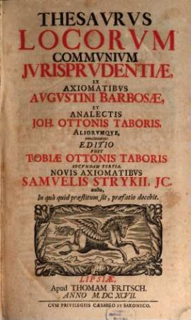 Thesavrvs Locorvm Commvnivm Jvrisprvdentiae