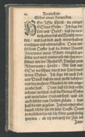 Gebet eines Krancken.