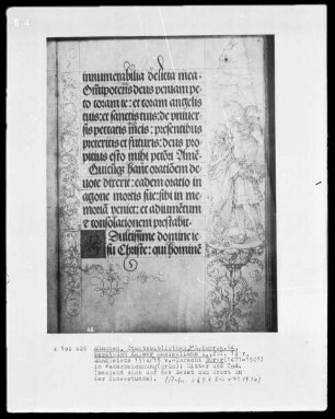 Gebetbuch Kaiser Maximilians I. — Ritter und Tod (bezieht sich auf das Gebet zum Trost in der Todesstunde), Folio 12verso