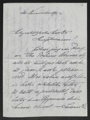 Brief von Fritz von Unruh an Gerhart Hauptmann