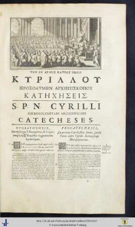 S. P. N. Cyrilli Hierosolymitani Archiepiscopi Catecheses I - XXIII.