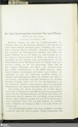 Aus der Grenzregion zwischen Tier und Pflanze
