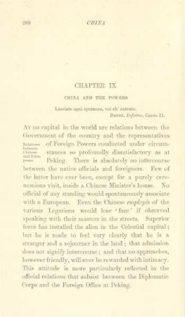 Chapter IX. China and the Powers