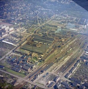 VEB Magdeburger Armaturenwerke "Karl Marx" in Magdeburg-Stadtfeld West : Blickrichtung Nordosten