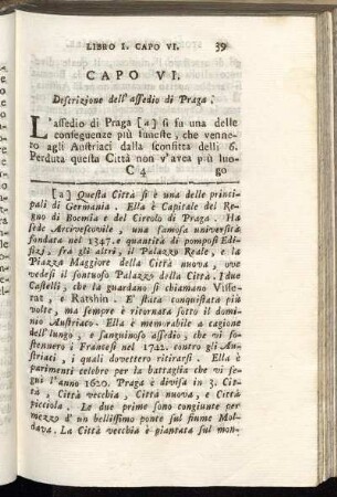 Capo VI. Descrizione dell assedio di Praga.
